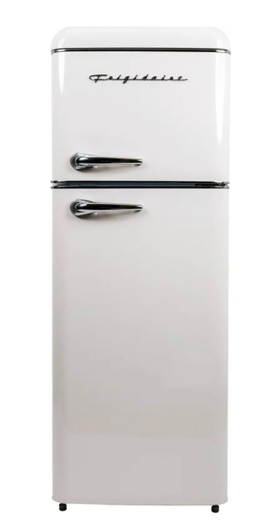 AC260272 Frigidaire 7.5 Cu. ft. Retro Refrigerator, Apartment Size Top Mount Fridge with Chrome Handles, EFR756 - Dented