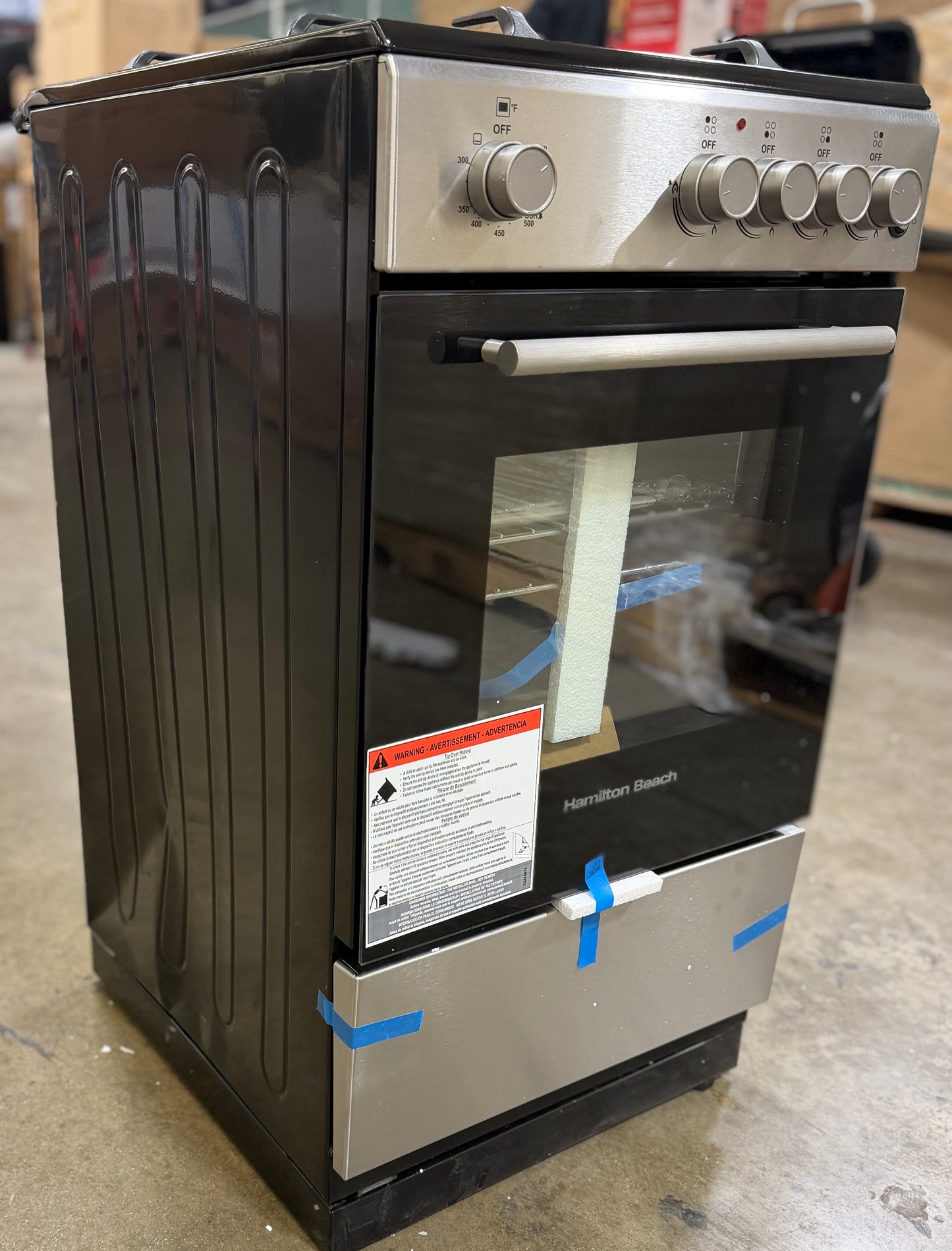 AC260006 Hamilton Beach 20 In. Gas Range Oven with Shallow Tray in Stainless Steel - Dented
