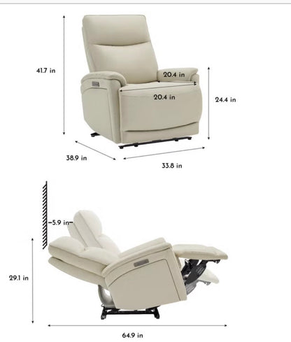 CS260016 Sanders Leather Power Recliner with Power Headrest
