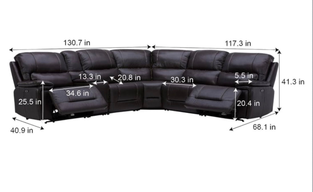 CS260075 Gilman Creek Malachi Leather Power Reclining Sectional