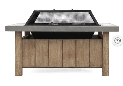 BJF250393 Berkley Jensen Crestwood 3-Pc. Outdoor Firepit Patio Chat Set - Blue