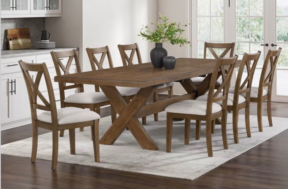CS260043 Lathan Dining Table and 8 Chairs (Scratches & broken cable)
