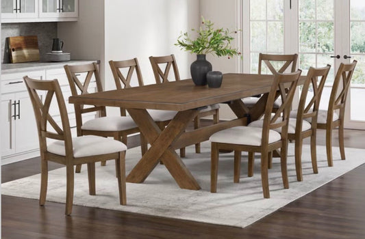 CS260043 Lathan Dining Table and 8 Chairs (Scratches & broken cable)