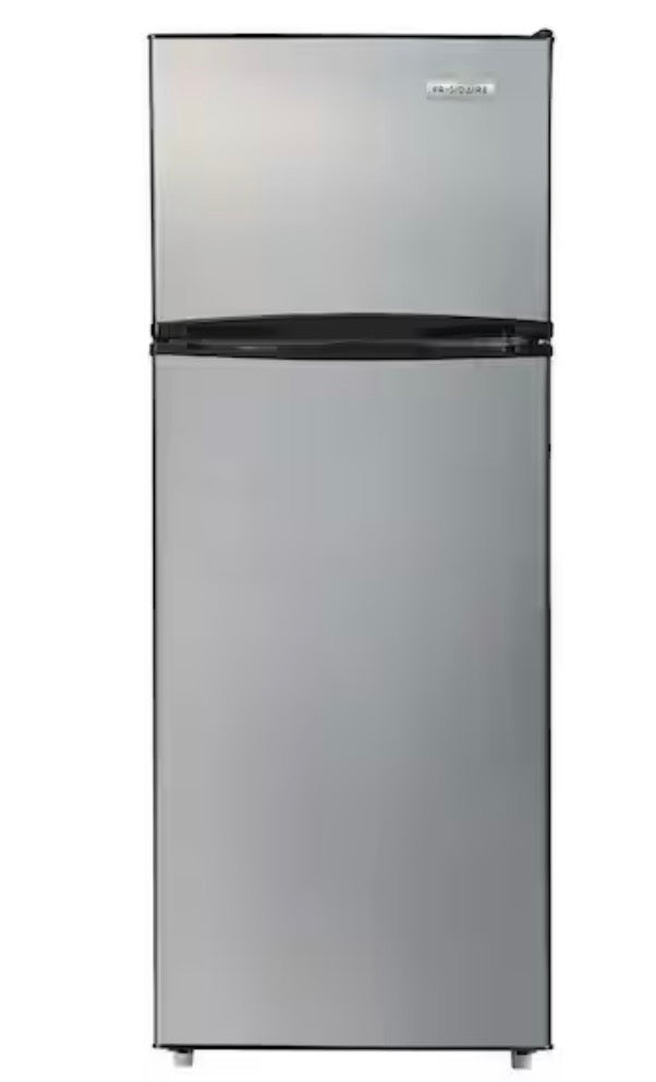 AC260384 Frigidaire 7.5 cu. ft. Mini Refrigerator with Top Freezer in Stainless Look - EFR780 (major dent)