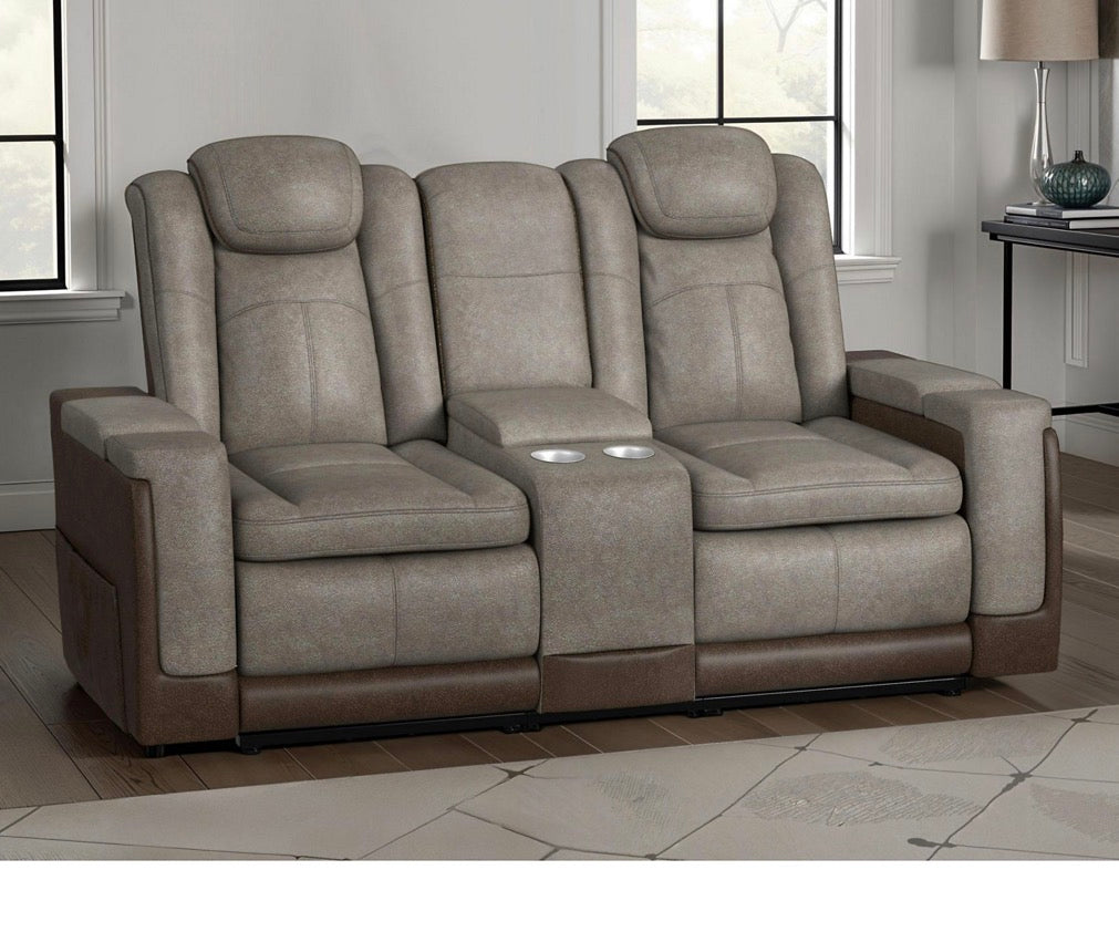 BJF250520 Elements Lantana Power Motion Lift Loveseat with Console and Cup Holders