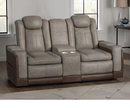 BJF250522 Elements Lantana Power Motion Lift Loveseat with Console and Cup Holders (Side has a cut)