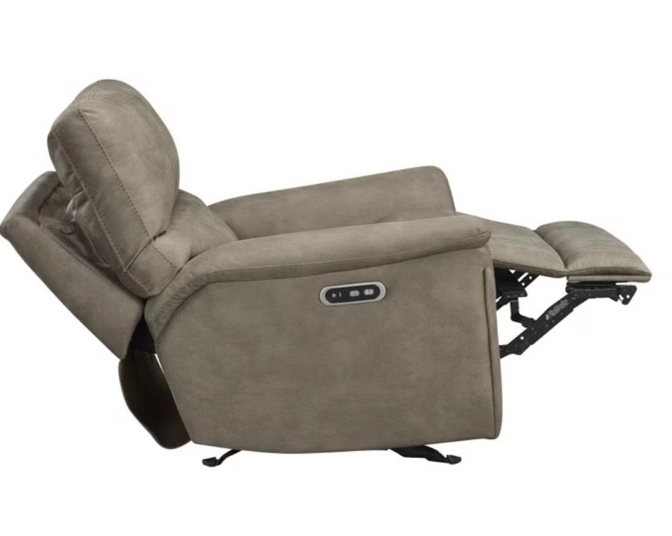 CS260018 Barcalounger Fabric Power Glider Recliner with Power Headrest(Power cord is damaged)