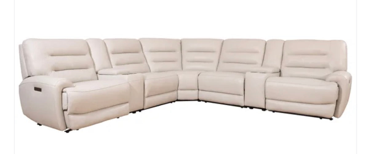 CS260028 AUBREY 7-PIECE LEATHER POWER ZERO GRAVITY RECLINING SECTIONAL