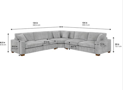 CS260089 Thomasville Selene Fabric Sectional with Power Footrests