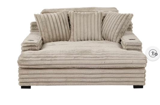 BJF250360 Presley Jumbo Chaise - Latte