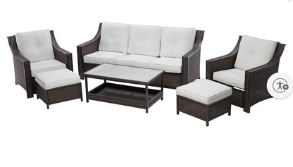 BJF250452 Berkley Jensen Watch Hill 6-Pc. Outdoor Aluminum Patio Conversation Set(cosmetic flaws)