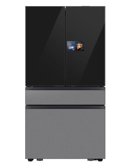 BLP00338 - Samsung - Bespoke 29 cu. ft. 4-Door French Door Refrigerator with AI Home & AI Vision Inside™ - Charcoal Glass / Stainless Steel (AS-IS, Door Sensor Issue)