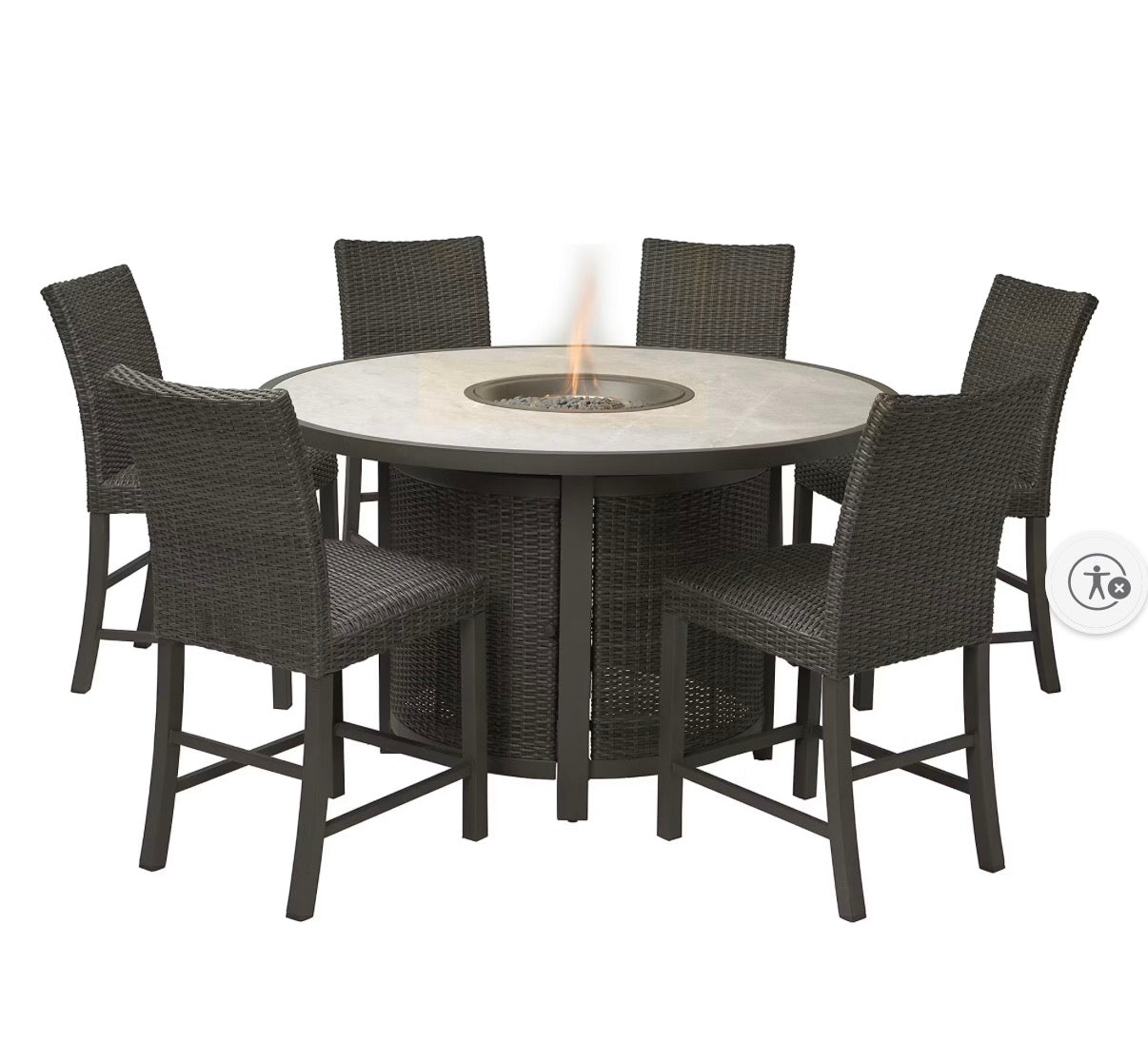 BJF250438 Berkley Jensen Randolph 7-Pc. High Fire Dining Set(Missing Top)