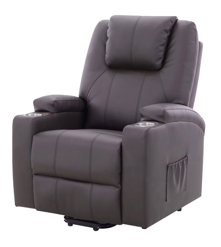 BJF250514 Madison Power Lift Recliner with Heat & Massage in the color Walnut
