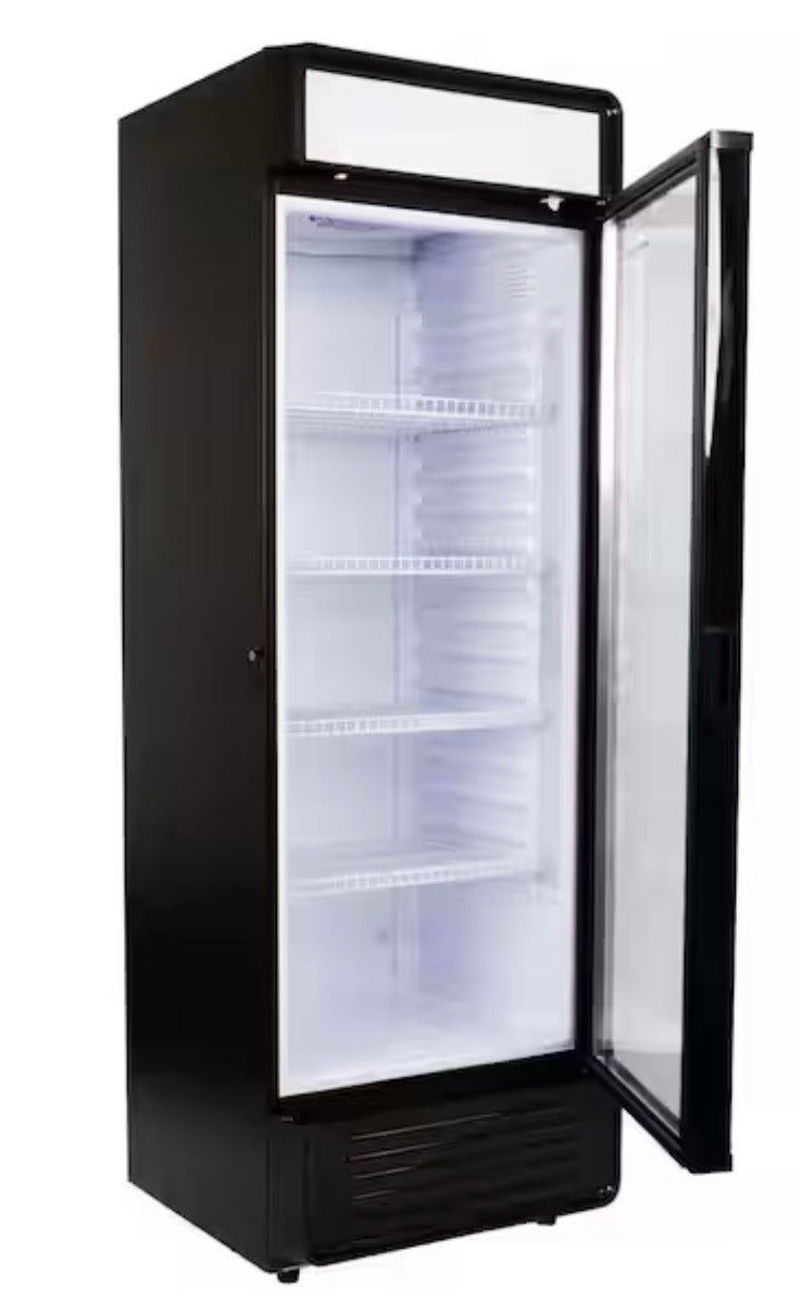 AC260358 Hamilton Beach 13.3 Cu. Ft. Black Commercial Beverage Cooler - HBCBC133 (major dents- right side)