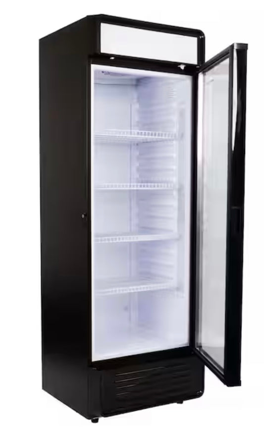 AC260358 Hamilton Beach 13.3 Cu. Ft. Black Commercial Beverage Cooler - HBCBC133 (major dents- right side)