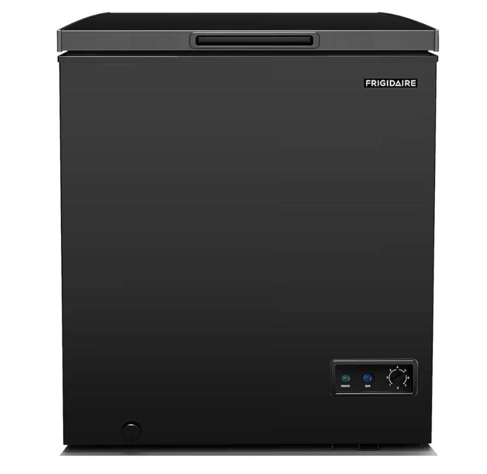 AC260168 FRIGIDAIRE EFRF5003-BLACK Chest Deep Freezer-Garage-Ready, 5.0 Cu. Ft. Capacity, Black