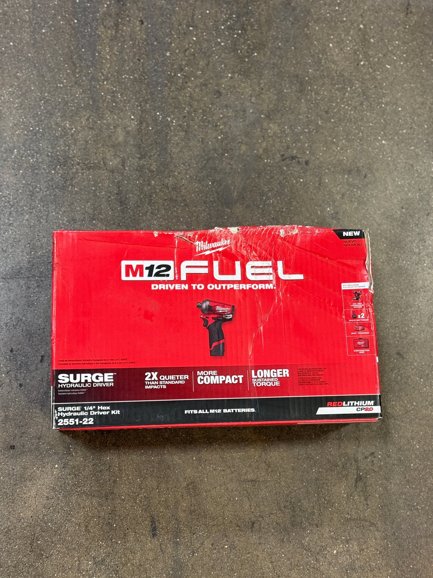 AC250070 M12™ FUEL™ SURGE™ 1/4 in. Hex Hydraulic Driver 2 Battery Kit