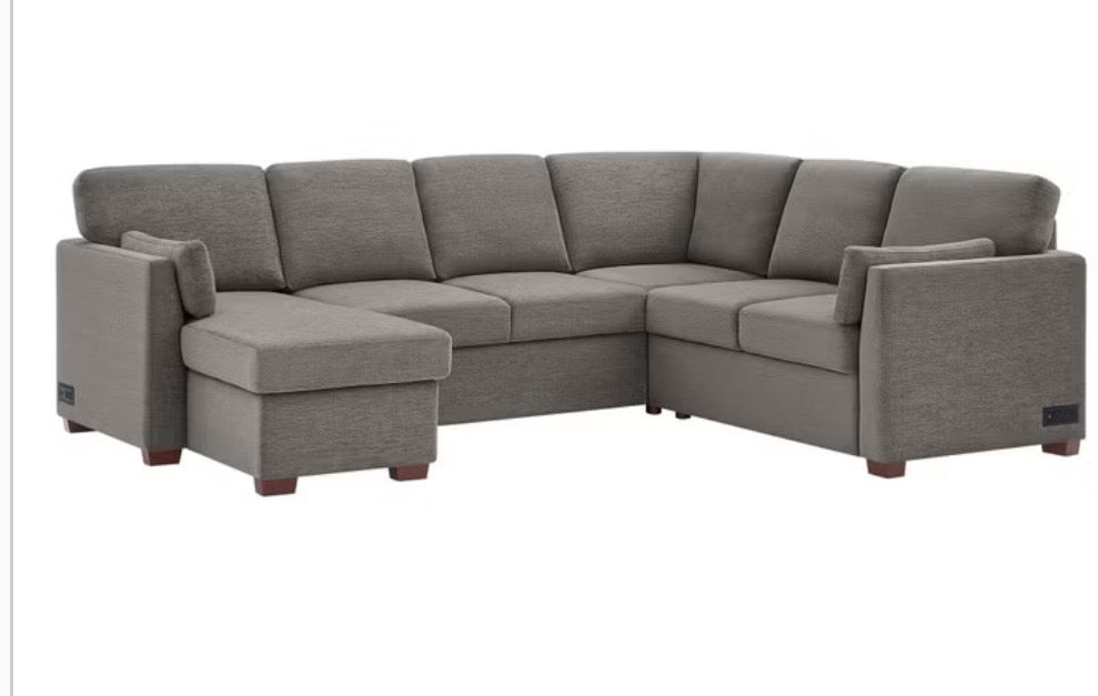 CS260026 Luke Sleeper Sectional with Reversible Chaise and Storage(dirty)