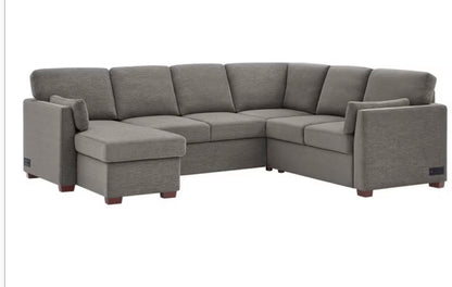 CS260026 Luke Sleeper Sectional with Reversible Chaise and Storage(dirty)