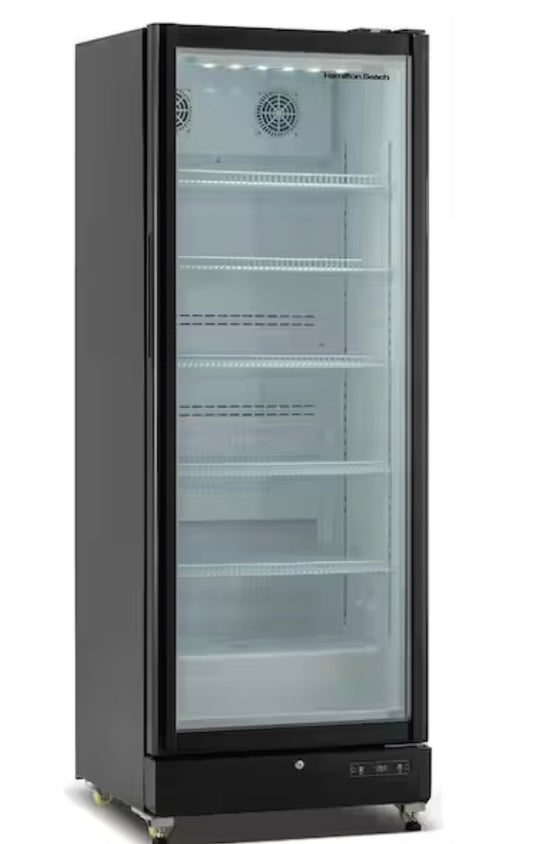 AC260360 Hamilton Beach 17 cu. ft. Commercial Glass Door Refrigerator in Black - HBCBC1710 (major dents)