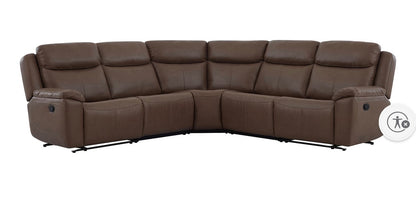 BJF250358 RoomSense Kaufman 5-Pc. Sectional with Power Recliners - Brown - small damage