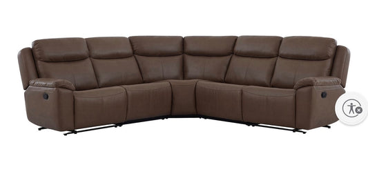 BJF250358 RoomSense Kaufman 5-Pc. Sectional with Power Recliners - Brown - small damage