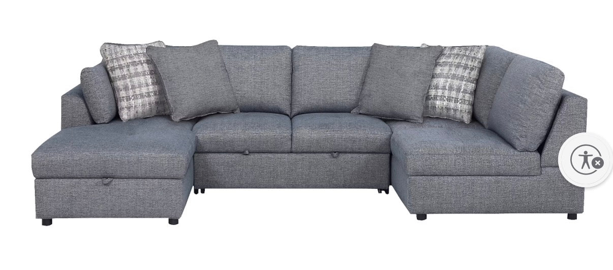 BJF250370 Laguna Sectional with Pop-Up Sleeper & Storage Chaise - Damaged
