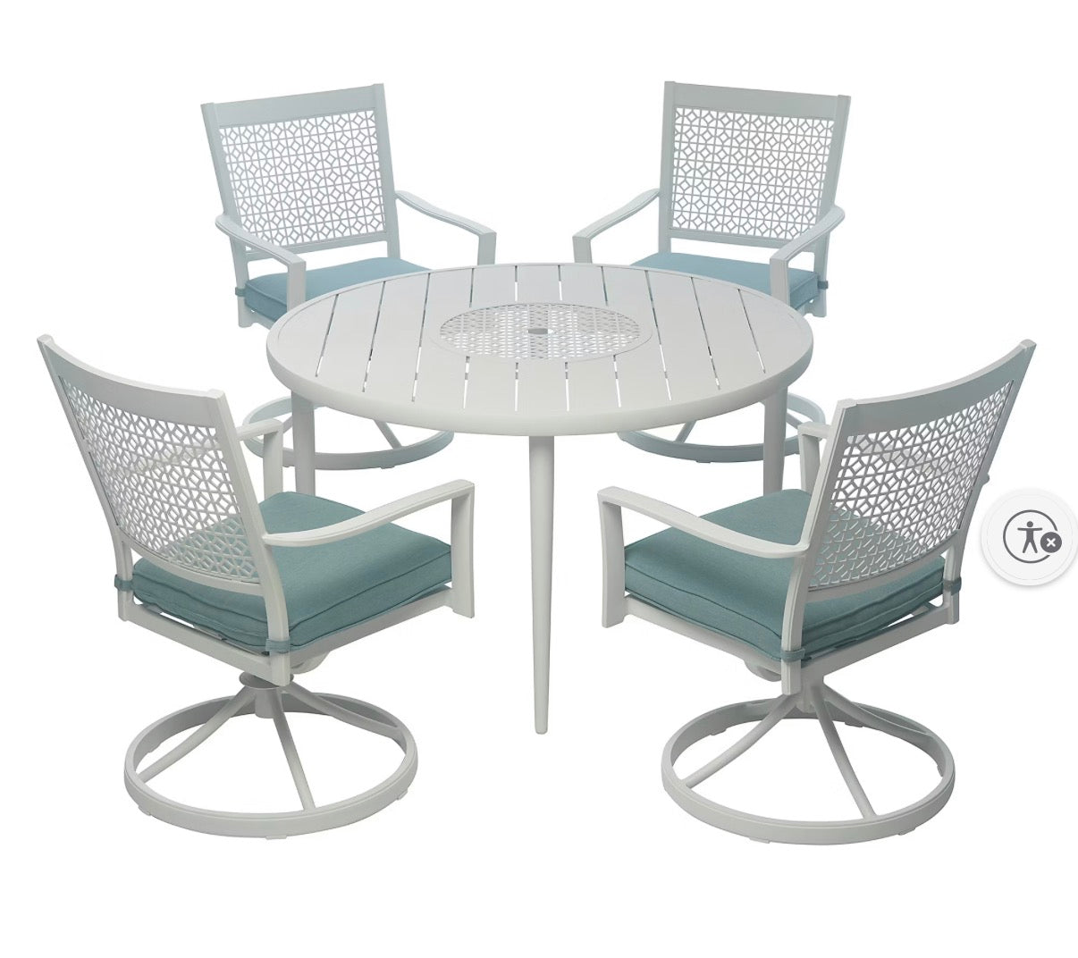 BJF250387 Berkley Jensen Highland 5-Pc. Outdoor Metal Dining Set(Cushions dirty)