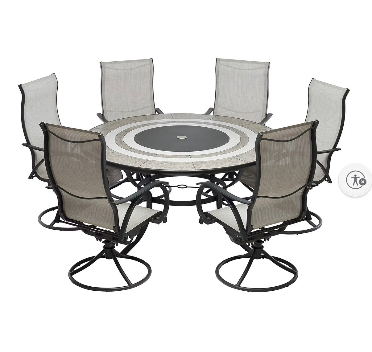 BJF250286 Berkley Jensen Stoneacre 7-Pc. Aluminum Sling Outdoor Dining Set
