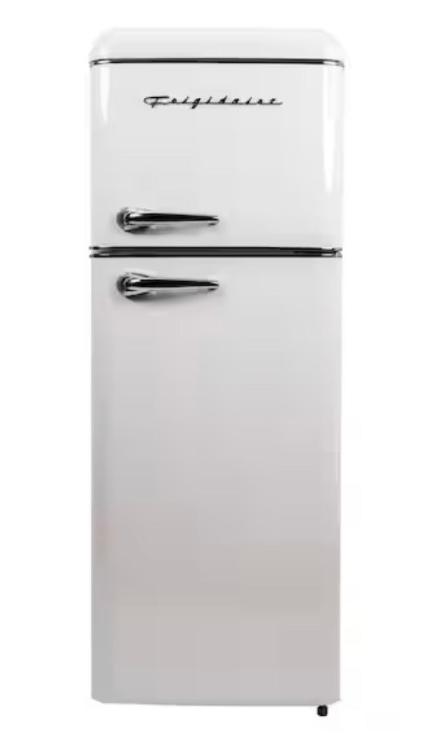AC260220 EFR756 7.5 cu. ft. Mini Fridge in Cream with Rounded Corners and Top Freezer