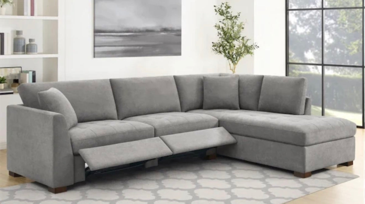 CS260078 Thomasville Miles Fabric Sectional With Power Footrest