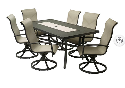 BJF250436 Berkley Jensen Nicholas 7-Pc. Sling Dining Set