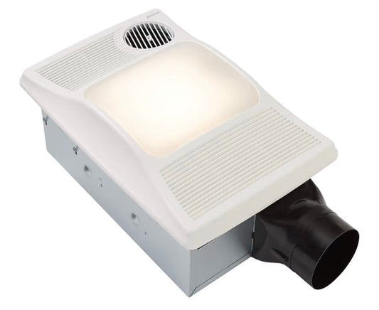 AC250959 Broan 100HL Bathroom Fan 100 CFM
Heater, 100W Max Incandescent Light, 4 inch Ducts, White, Not Included