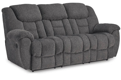 AH198 Foreside Next-Gen Nuvella Performance Fabric Manual Reclining Sofa(Fabric is torn/Left Recliner doesn’t open)