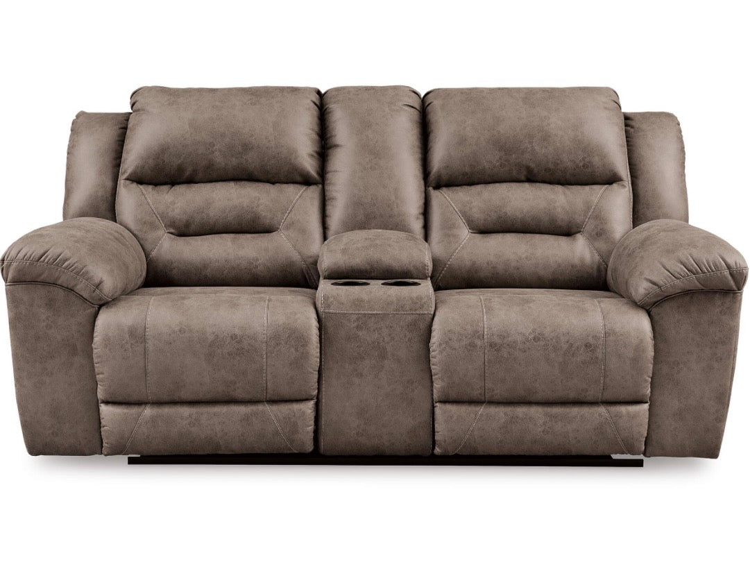 AH100 Stoneland Reclining Power Loveseat with Console