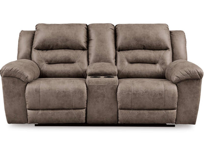 AH101 Stoneland Reclining Power Loveseat with Console(Missing charger. Has a small cut)