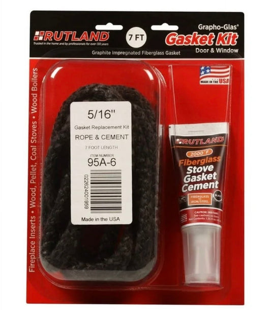 AC250871 Rutland Grapho-Glas Gasket Replacement Kit-Cmt & 5/16"X7' Rope