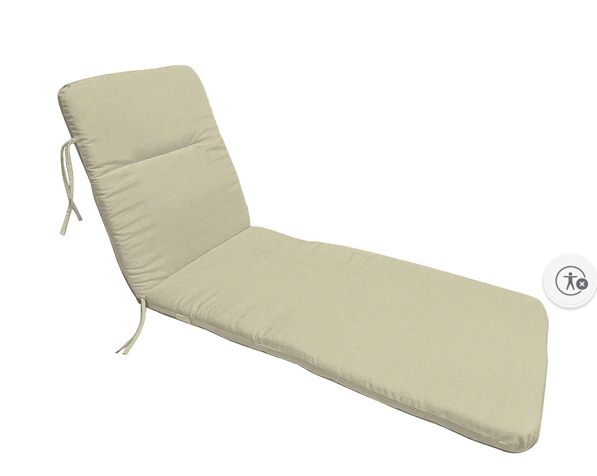 BJF250461 Outdoor Chaise Lounge Cushion with Ties and Straps,- Beige 2 Pack(used)
