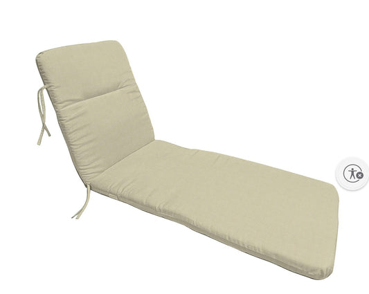 BJF250461 Outdoor Chaise Lounge Cushion with Ties and Straps,- Beige 2 Pack(used)