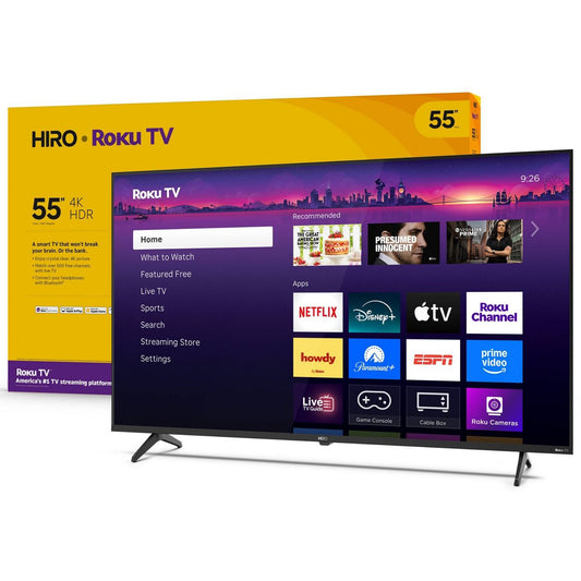 Hiro 55" Roku TV 4K HDR Smart TV Flat Screen LED Television H55C4C4-R