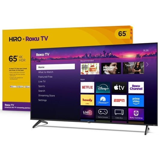 Hiro 65" Roku TV 4K HDR Smart TV Flat Screen LED Television H65C4C4-R