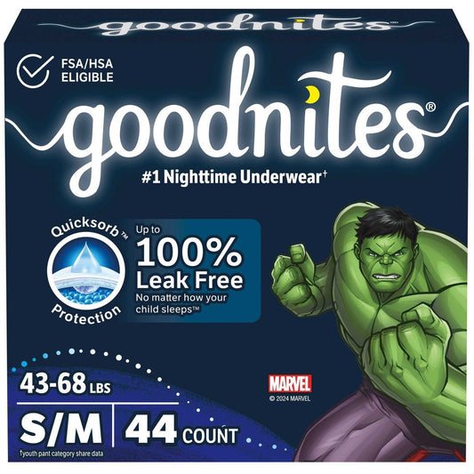 AC250739 Goodnites Boys' Nighttime Underwear - 33 units