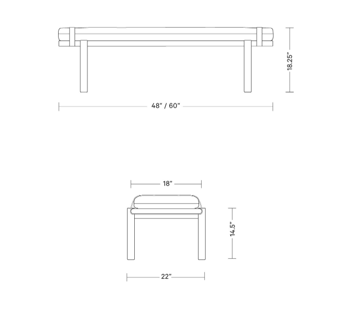 IDF240182 - Ines - Bench  Fabric  White