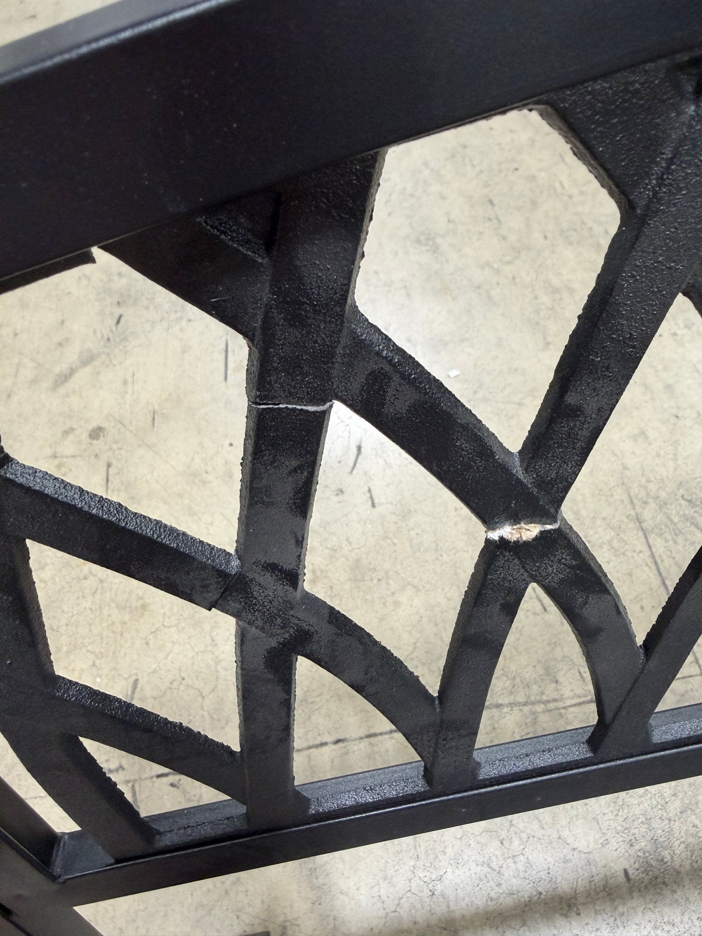 AC260209 Living Accents Black Cast Iron Grass Back Park Bench 33.46 in. H X 50 in. L X 23.62 in. D - Damage