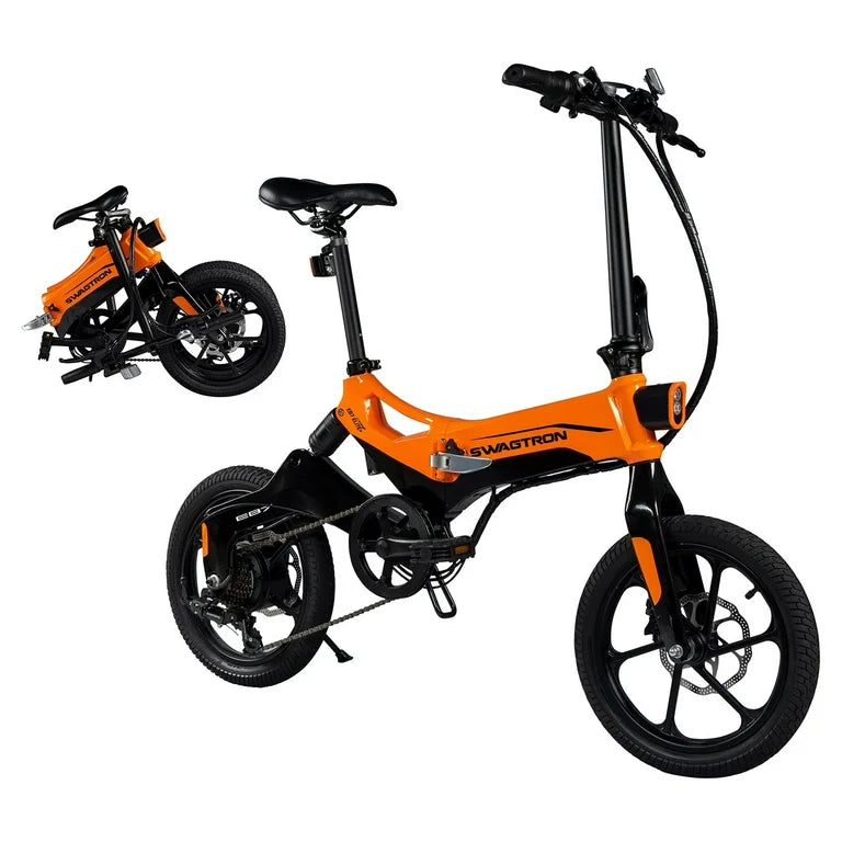 AC260238 Swagtron EB7 Plus Folding Electric Bike Removable Battery Adult Ebike Pedal-Assist(Good Condition)