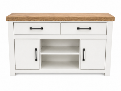 AH139 Savonport Brown/White XL TV Stand(Front has scratches)