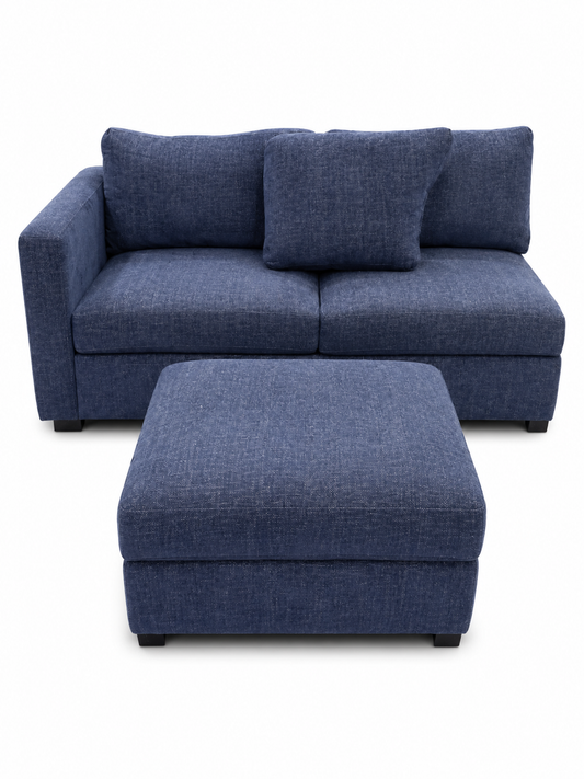 BJF250439 True Innovations 2-Pc. Sofa with Storage Ottoman – Navy(AS-IS)