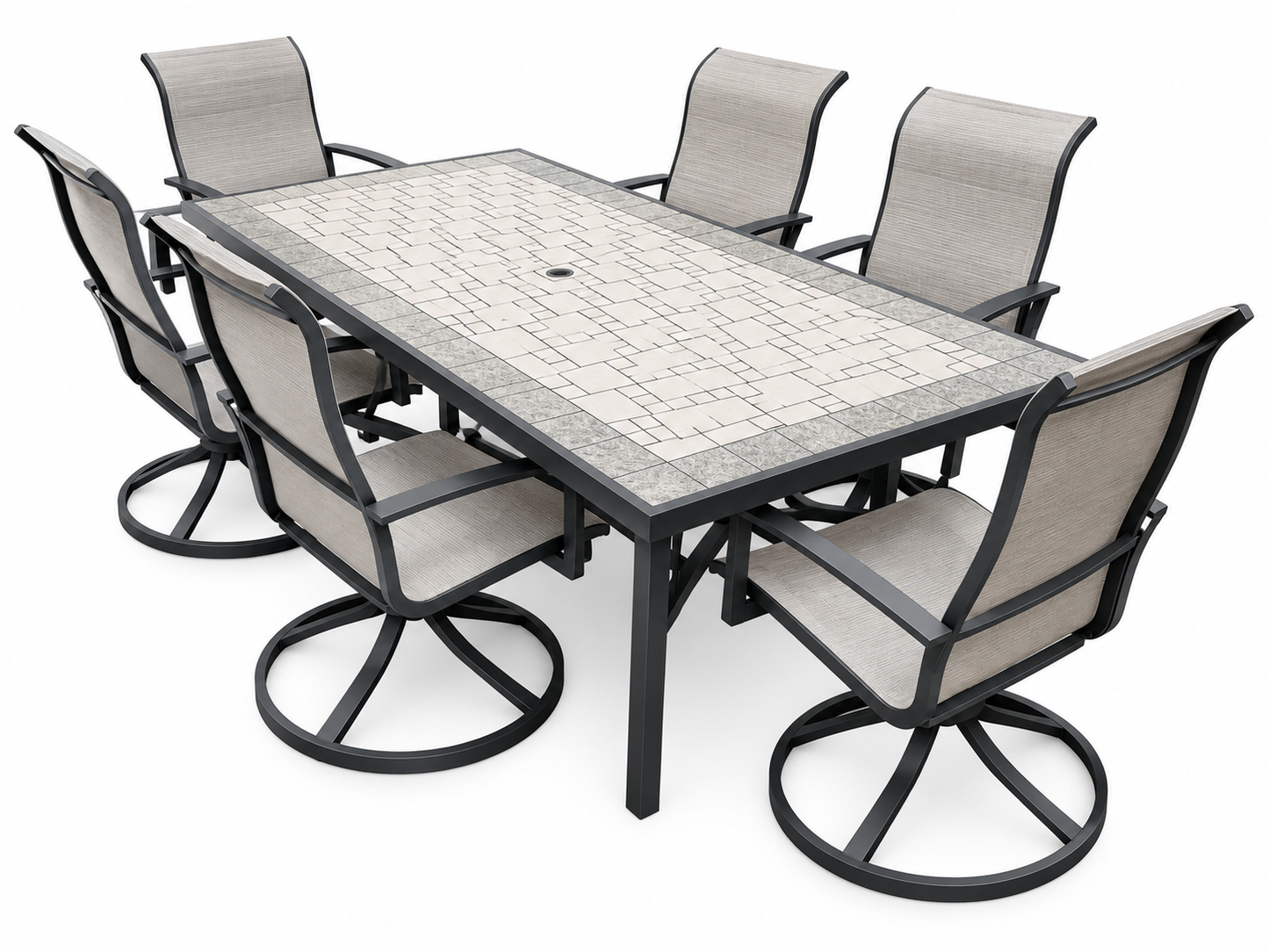 BJF250471 Berkley Jensen Belmar 7-Pc. Aluminum Sling Outdoor Dining Set