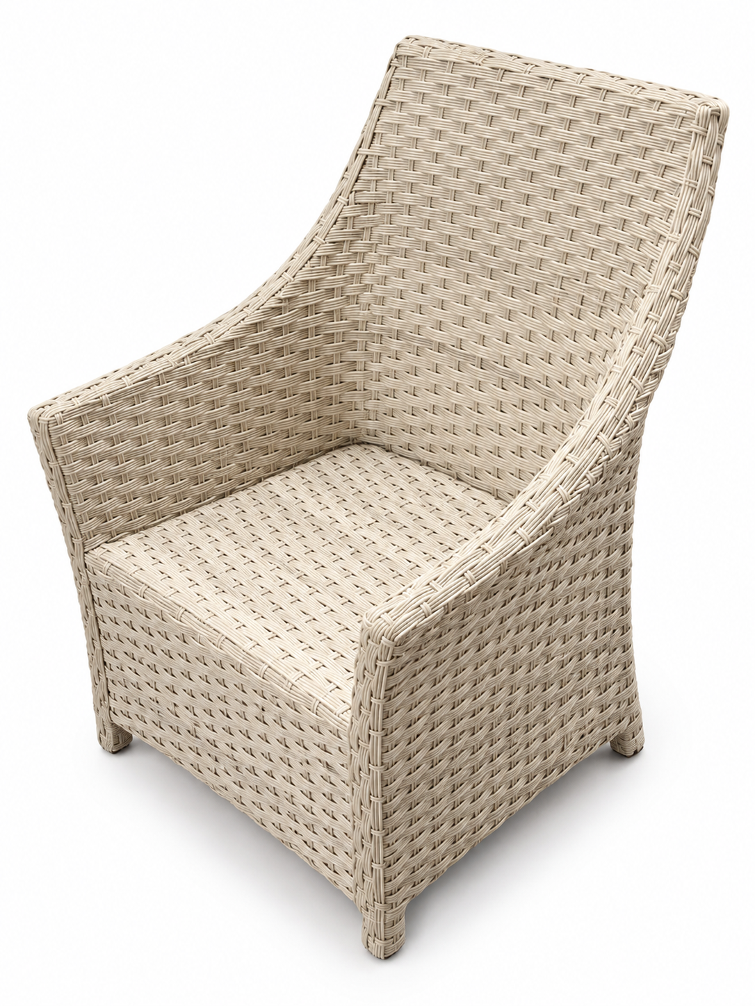 BJF250500 Bjs White Wicker Patio Chair - 4pcs